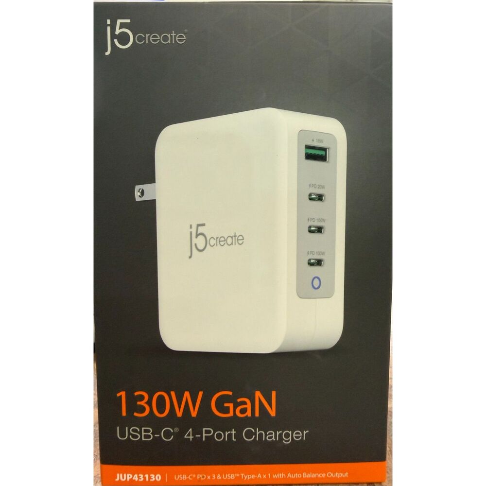 j5Create USB-C 4 Port Charger JUP43130 New in factory box - Picture 1 of 2
